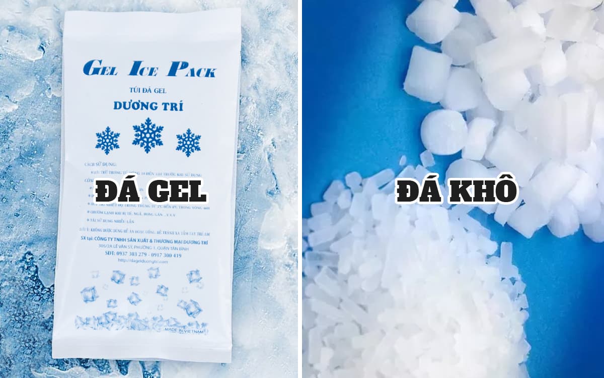 so sánh đá khô và đá gel
